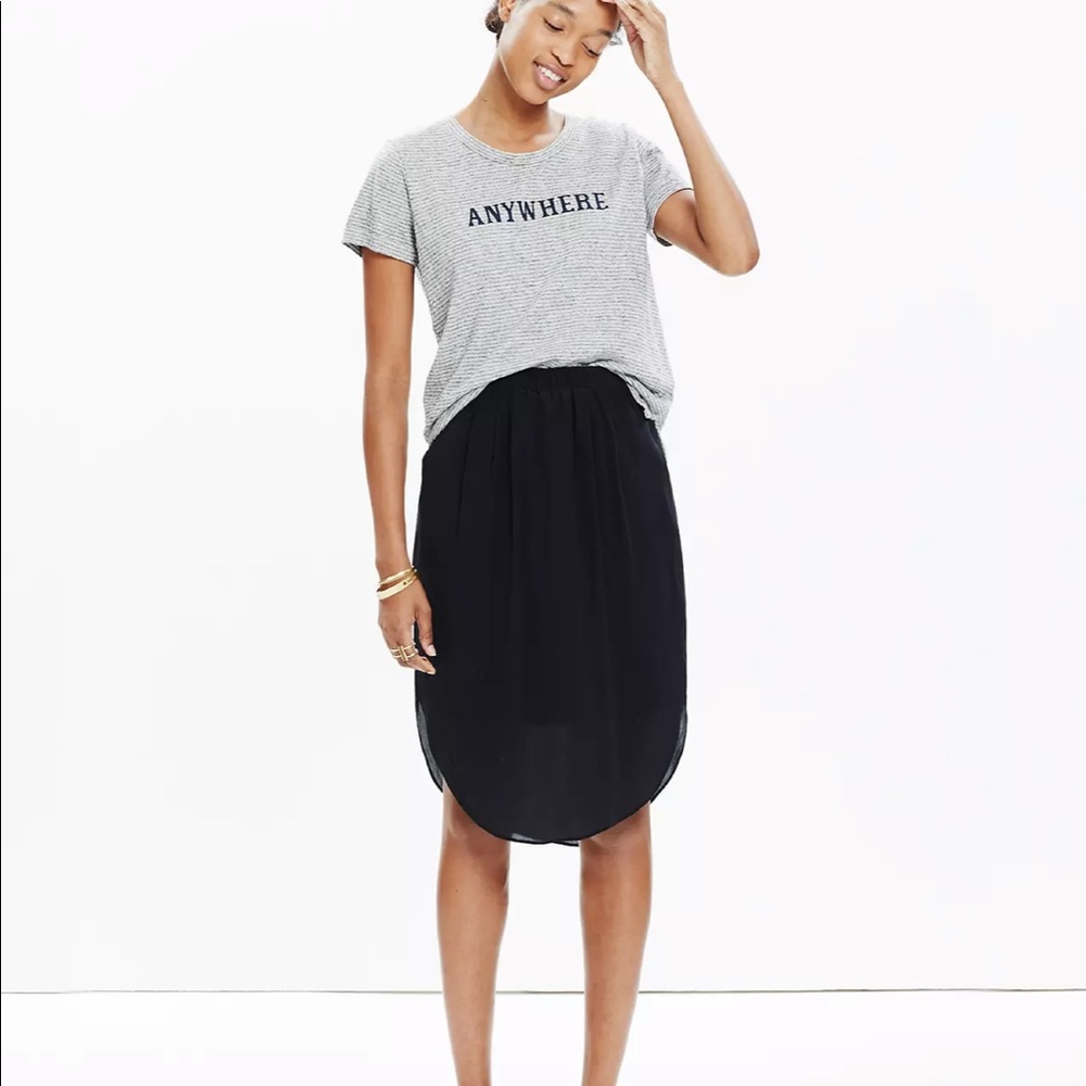 Madewell Black Silk Island Skirt